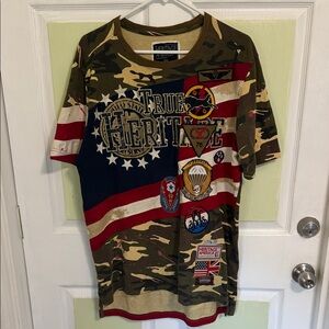 (1812) Heritage Camouflage T-Shirt with Red and Blue Accents